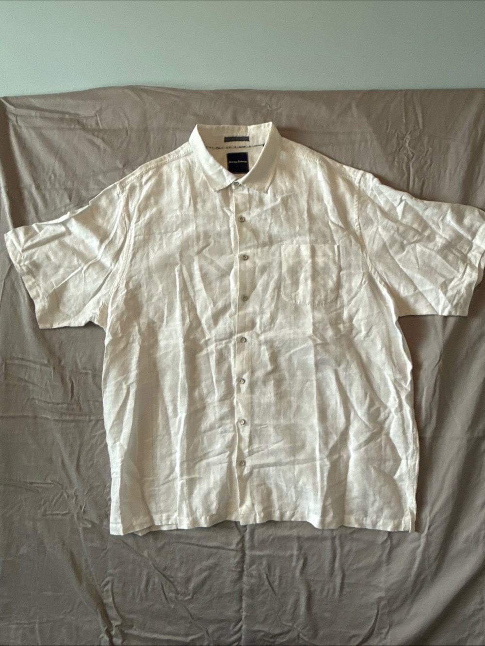 Tommy Bahama Navy and White Logo Patch Shirt
